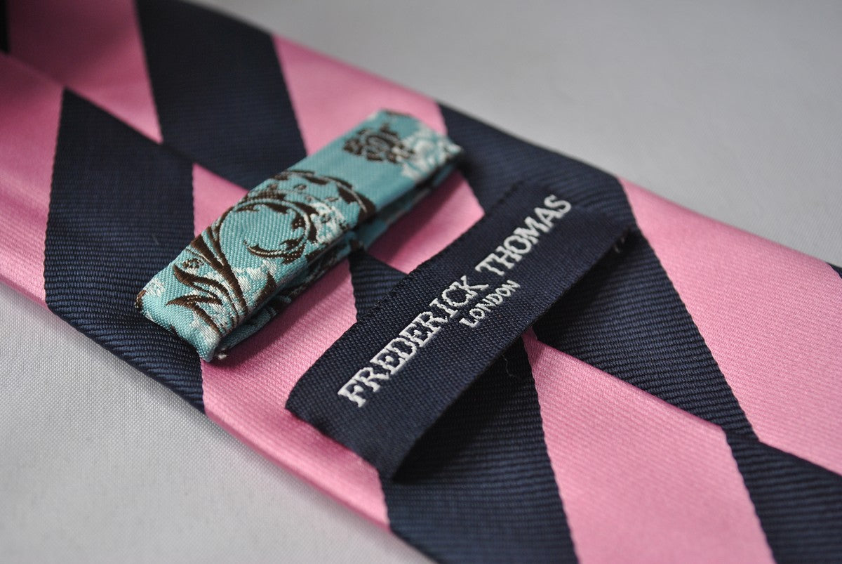 Frederick Thomas handmade London men's ties, pocket squares and cufflinks with signature floral design to the rear since 2009 at Sostter