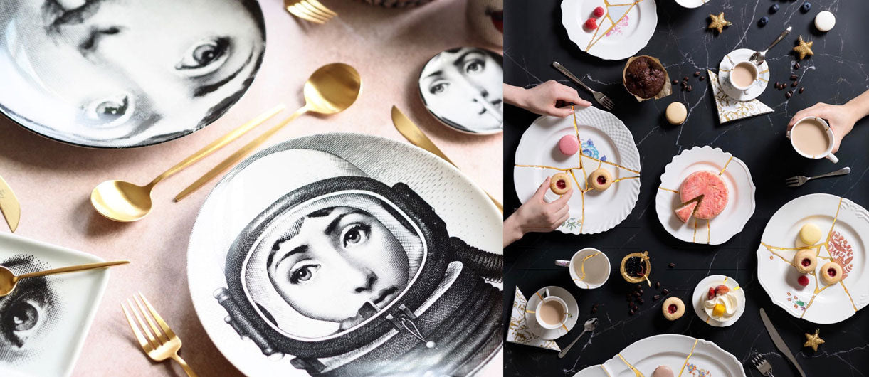 Elegant dining tableware from independent makers — plates, serveware and glassware from the Sostter dining collection