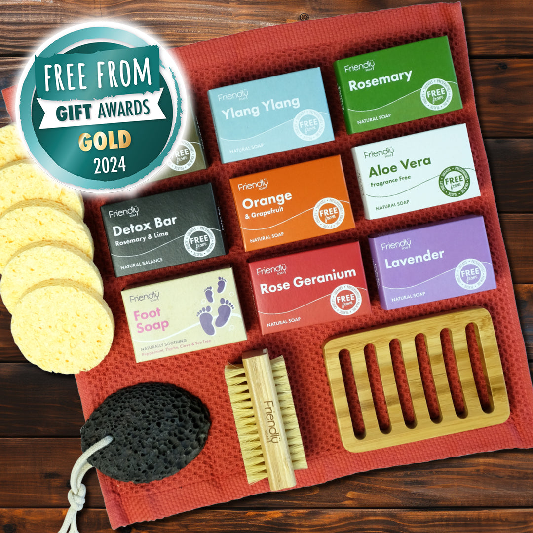 Friendly Soaps handmade natural soap bars - plastic-free vegan Yorkshire independent brand with Ethical Consumer Best rating at Sostter