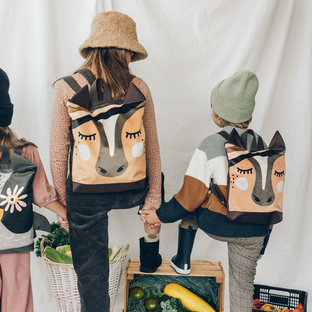 Baby and kids' bags from independent brands — backpacks, lunchboxes and totes at Sostter