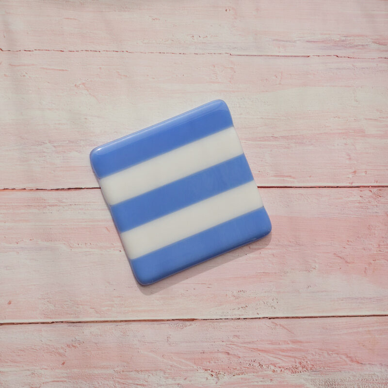 Striped Dual Coloured Glass Coaster 10cm Bullseye