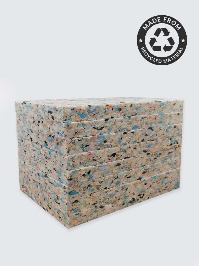 Recycled Chip Foam Yoga Block 1 inch Half Size Pack of 8