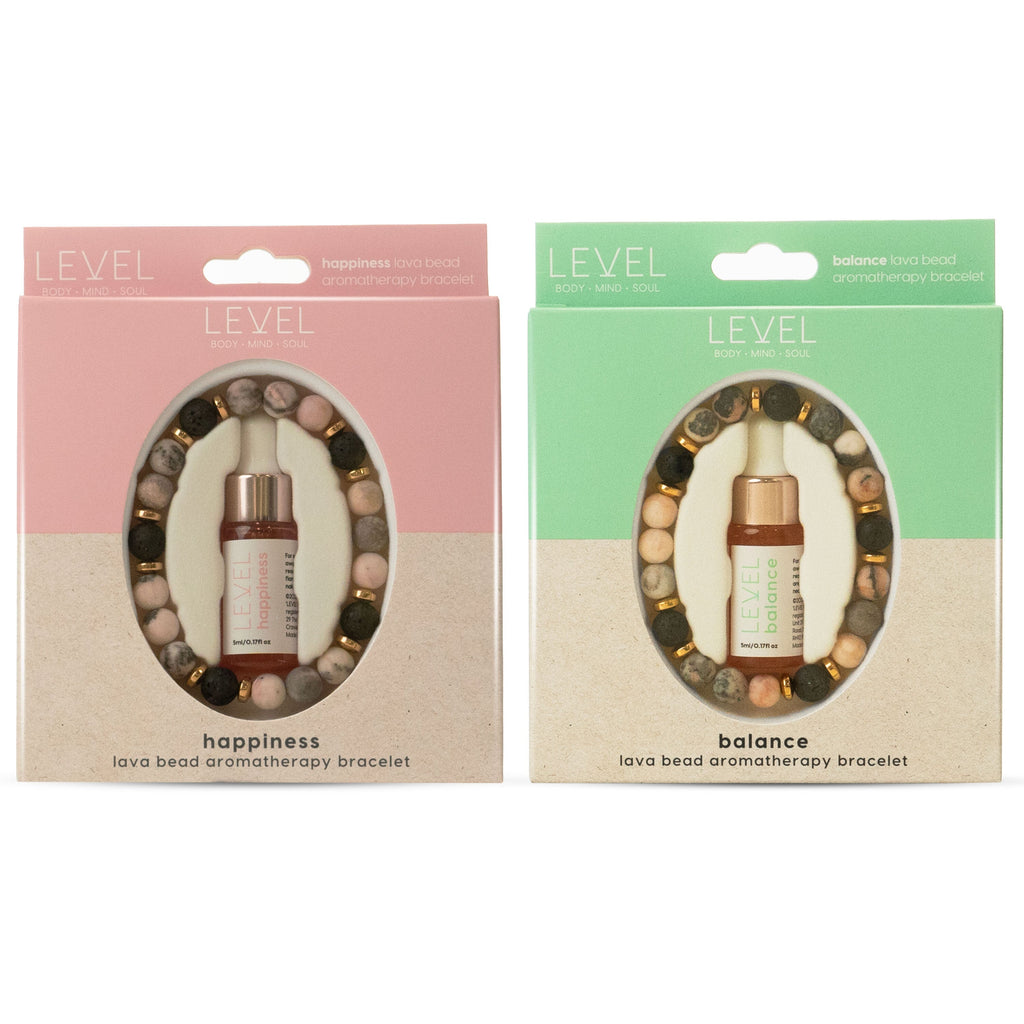 Lava Bead Aromatherapy Bracelet Set Balance and Happiness