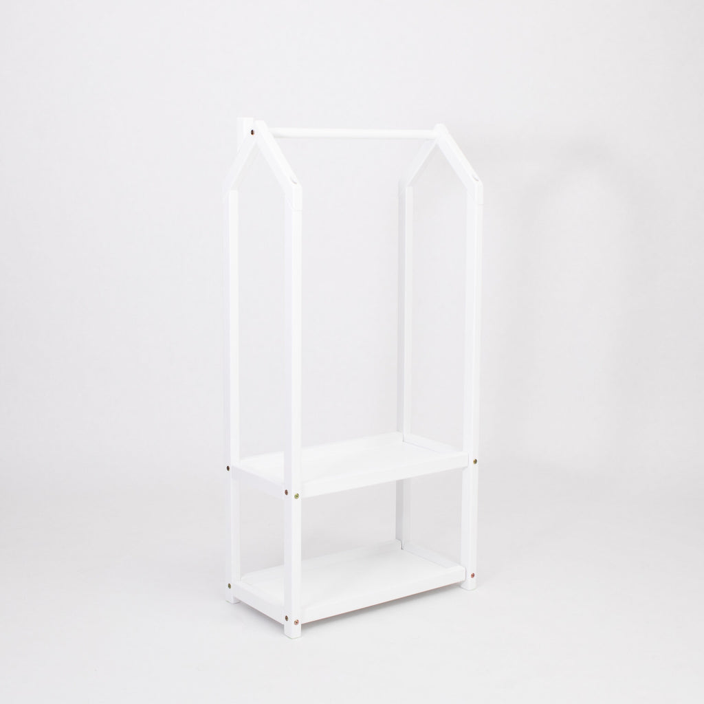 House Shaped Clothing Rack – Montessori Inspired Kids' Organizer by Montessori House Bed at www.brixbailey.com