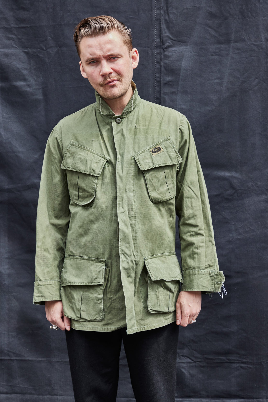 Vintage USS Constellation Field Jacket Hand Embroidered