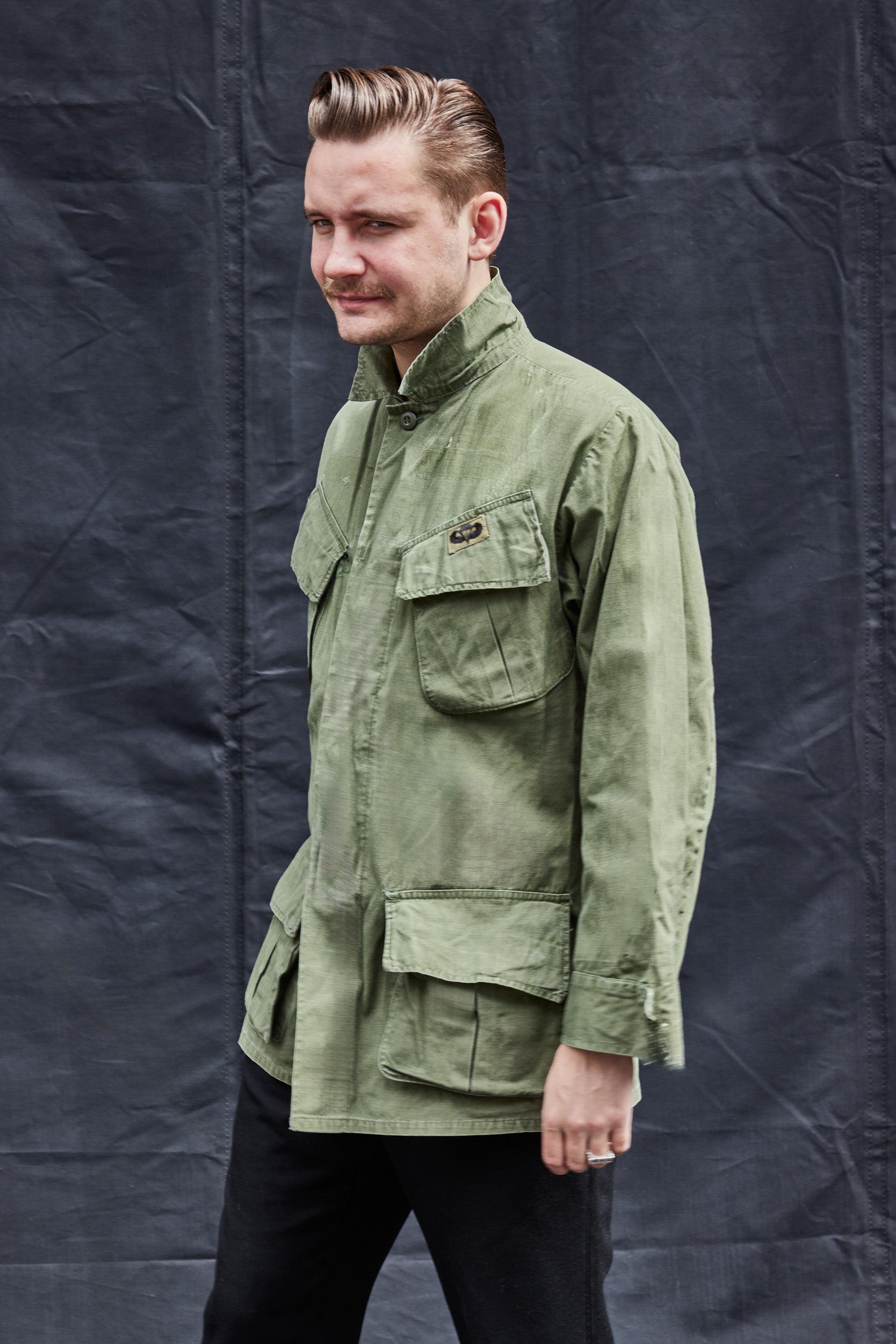 Vintage USS Constellation Field Jacket Hand Embroidered