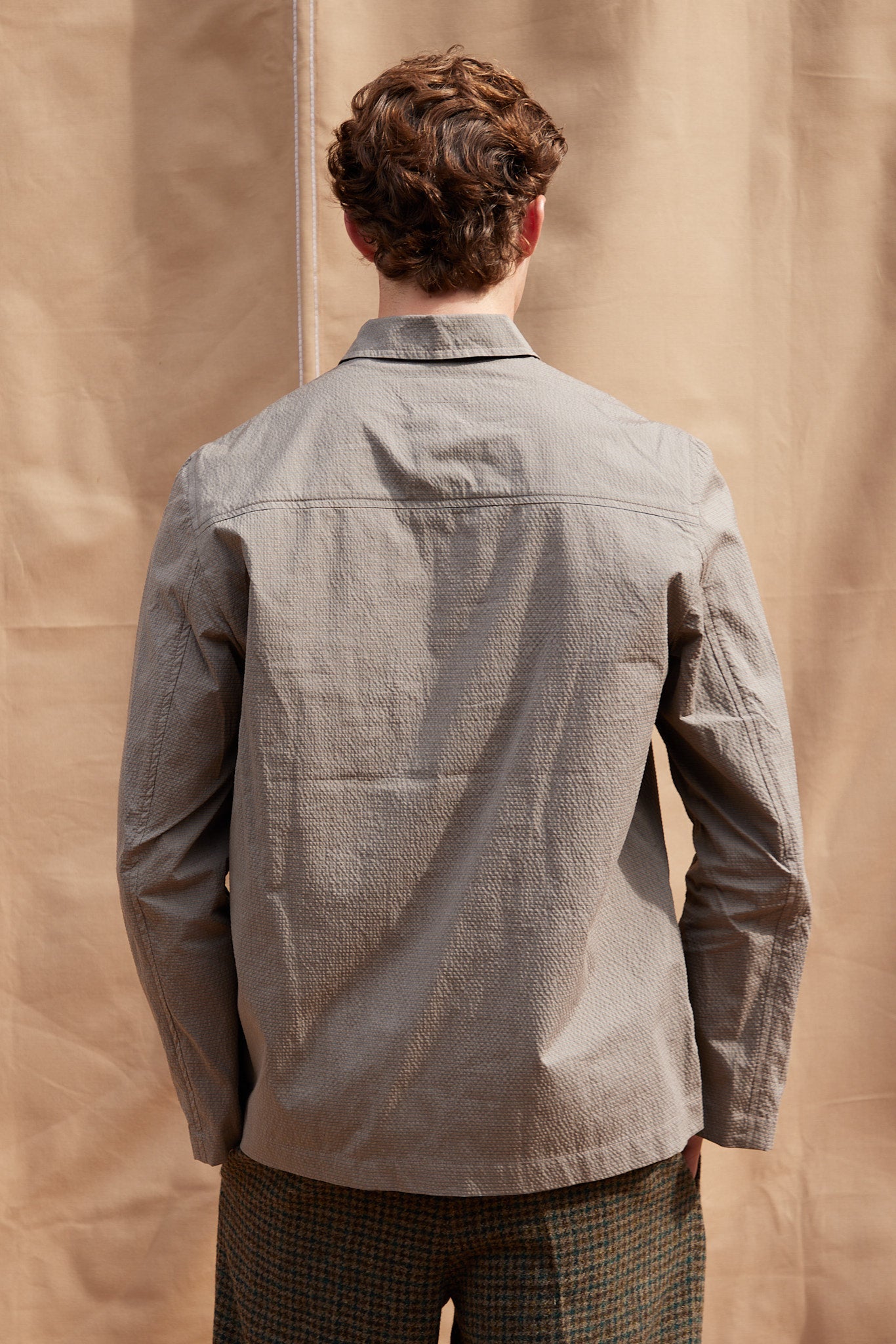 Textured Shirt Jacket in Natural