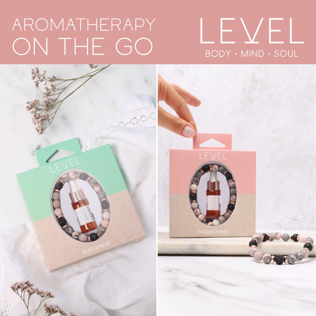 Lava Bead Aromatherapy Bracelet Set Balance and Happiness