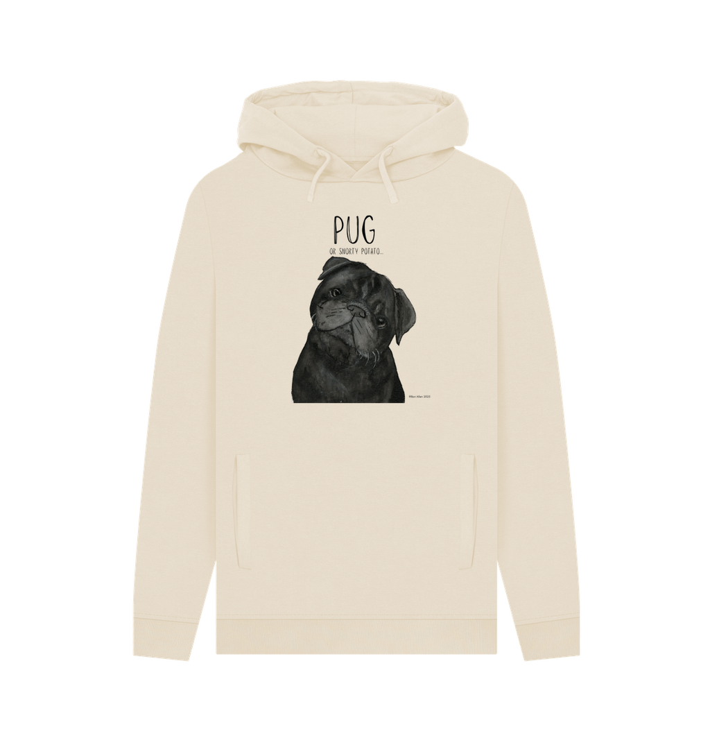 Snorty Potato Mens Hoodie Cozy Pug Vibes for Dog Lovers