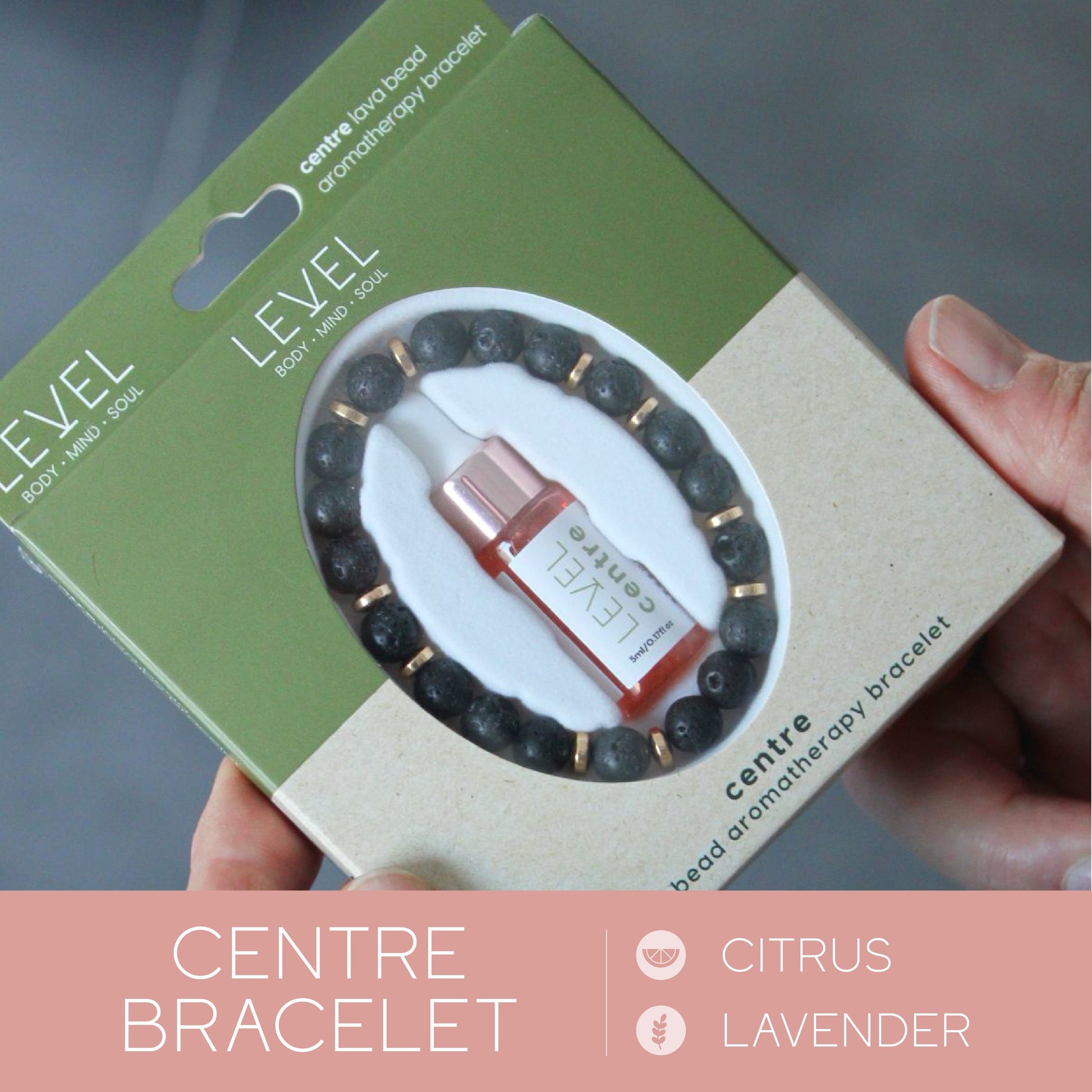 Lava Bead Aromatherapy Bracelet Set Centre and Happiness