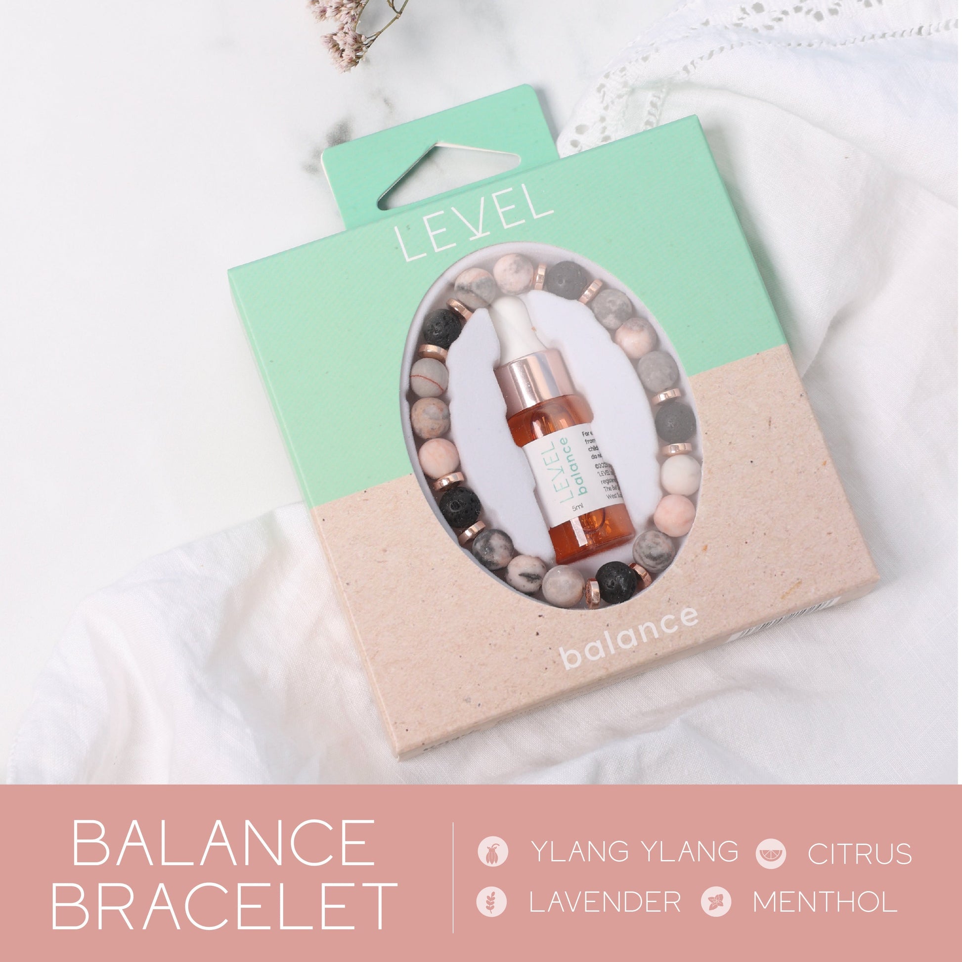 Aromatherapy Bracelet Set with Lava Beads for Happiness, Balance and Calm