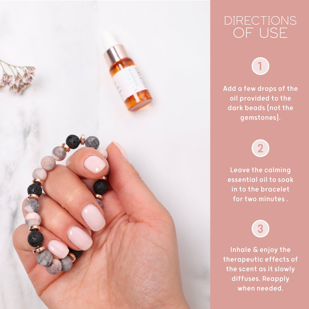Lava Bead Aromatherapy Bracelet Set Balance and Happiness