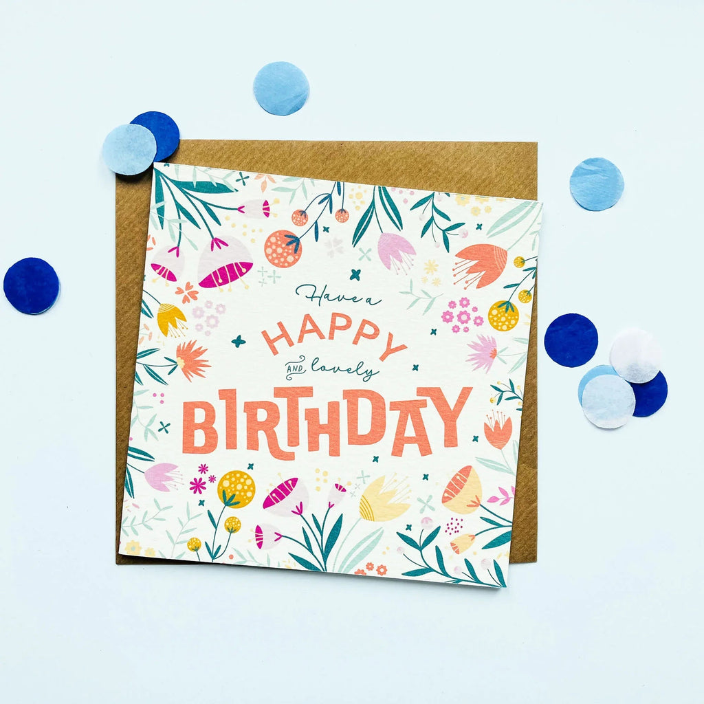 Hand Drawn Floral Birthday Card
