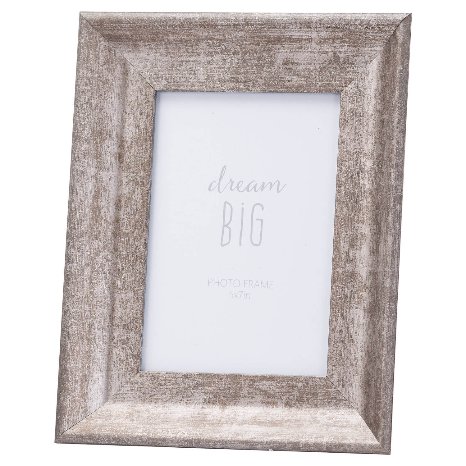 Convex matt silver photo frame with distressed finish, solid wood, 5x7 size, elegant home decor accent by Sostter at brixbailey.com