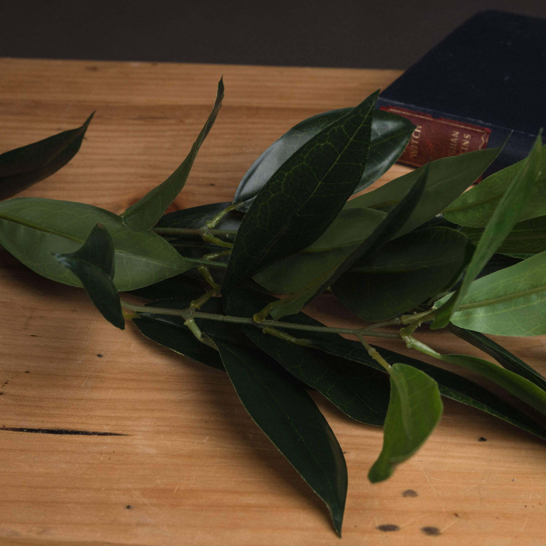 Lifelike faux bay leaf spray with emerald green leaves for Mediterranean decor, 75cm tall, maintenance-free artificial greenery by RoomLondon at brixbailey.com