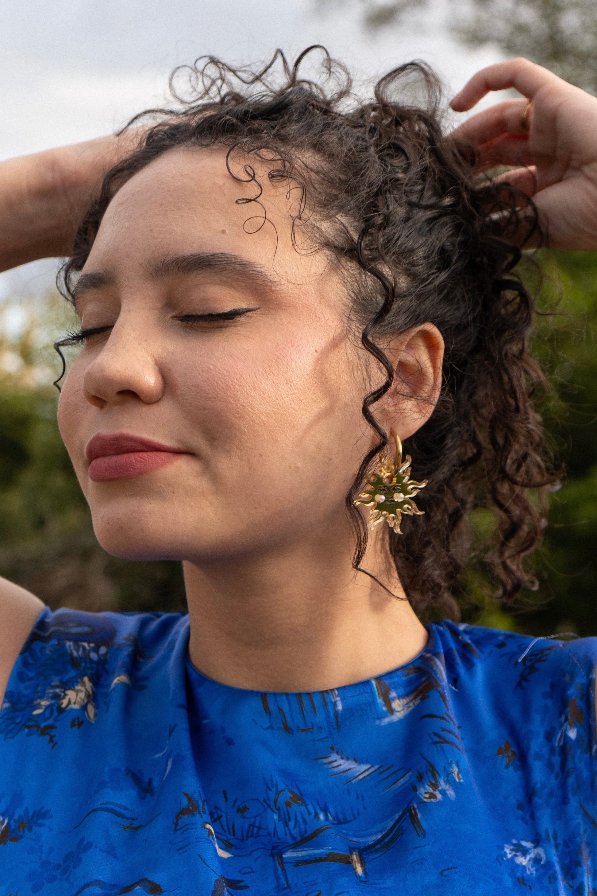 Peaceful Sun Hoop Earrings