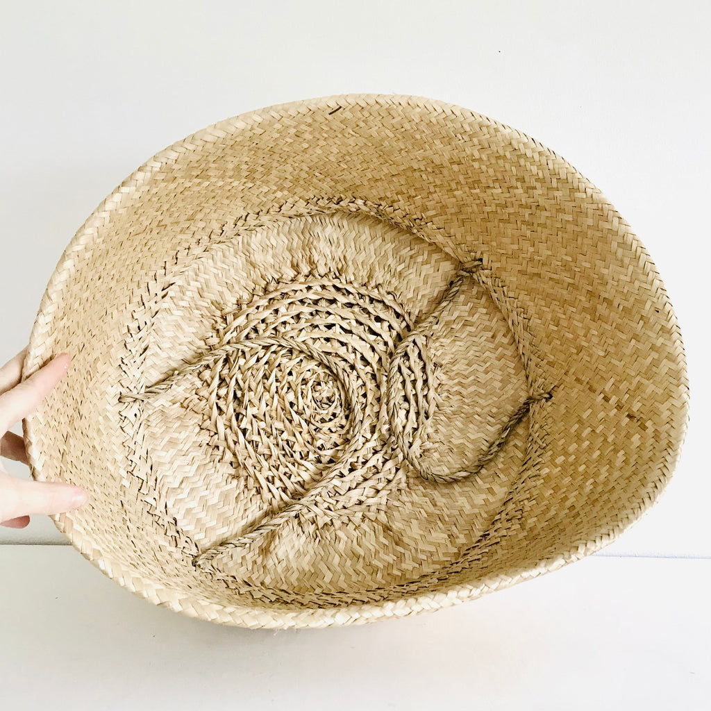 Dusky Pink two-tone Seagrass Basket - Extra Large