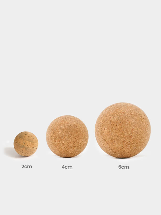 Cork Massage Ball Set of 3 for Self Massage and Fascia Release