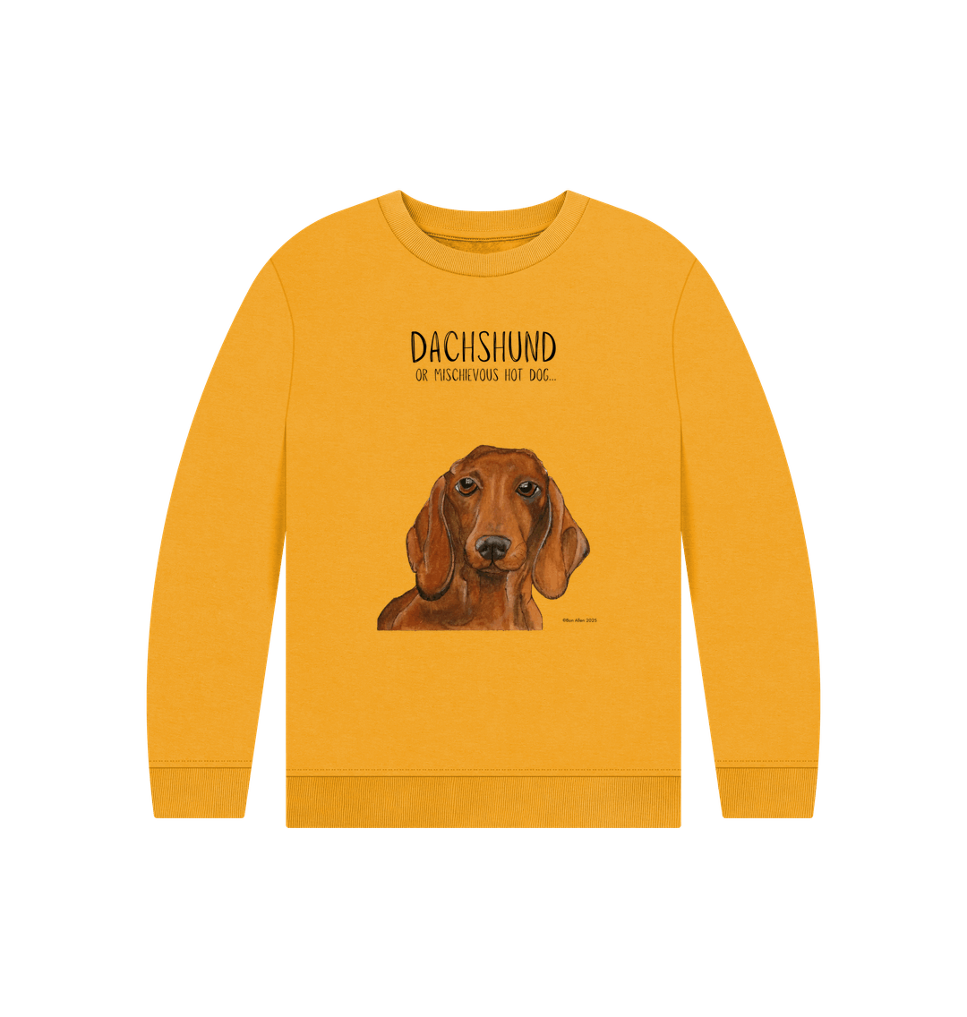 Snuggly Sausage Dog Kids Sweatshirt Ethically Made