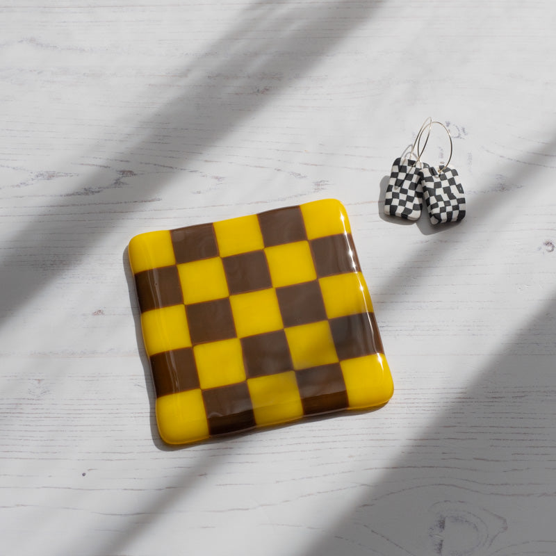 10cm Chequered Dual Coloured Coaster Bullseye Collection