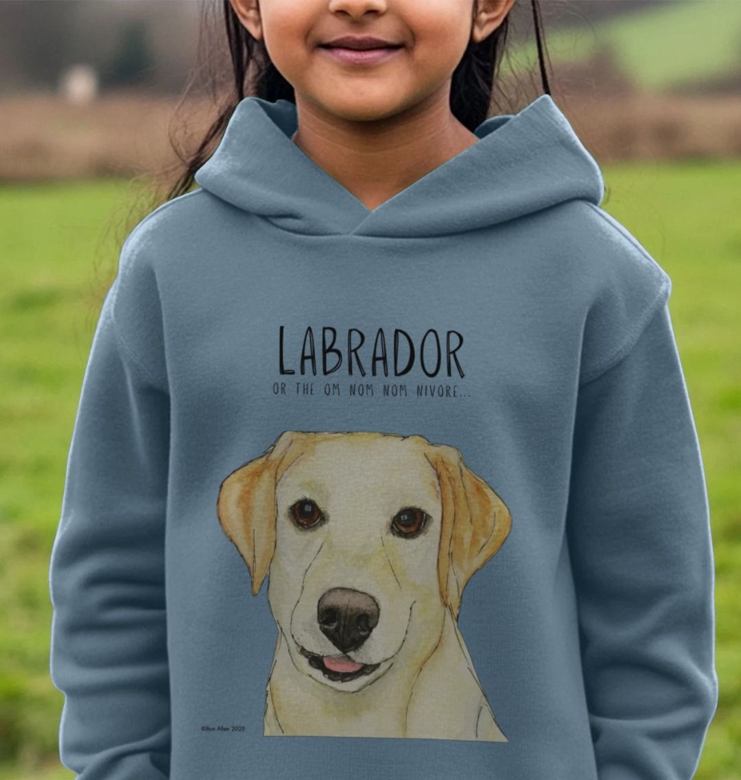 Yellow Labrador Kids Hoodie Snack Mode Activated