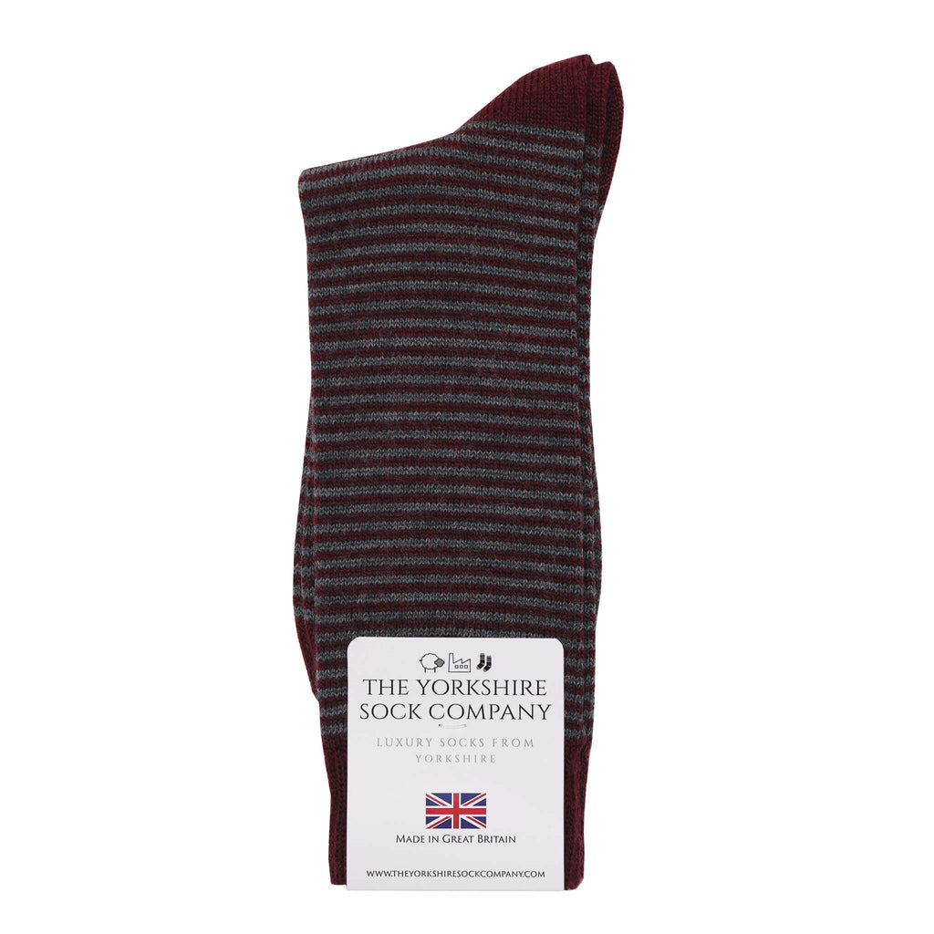Fine Stripe Luxury Merino Everyday Socks, 4 Pair Bundle
