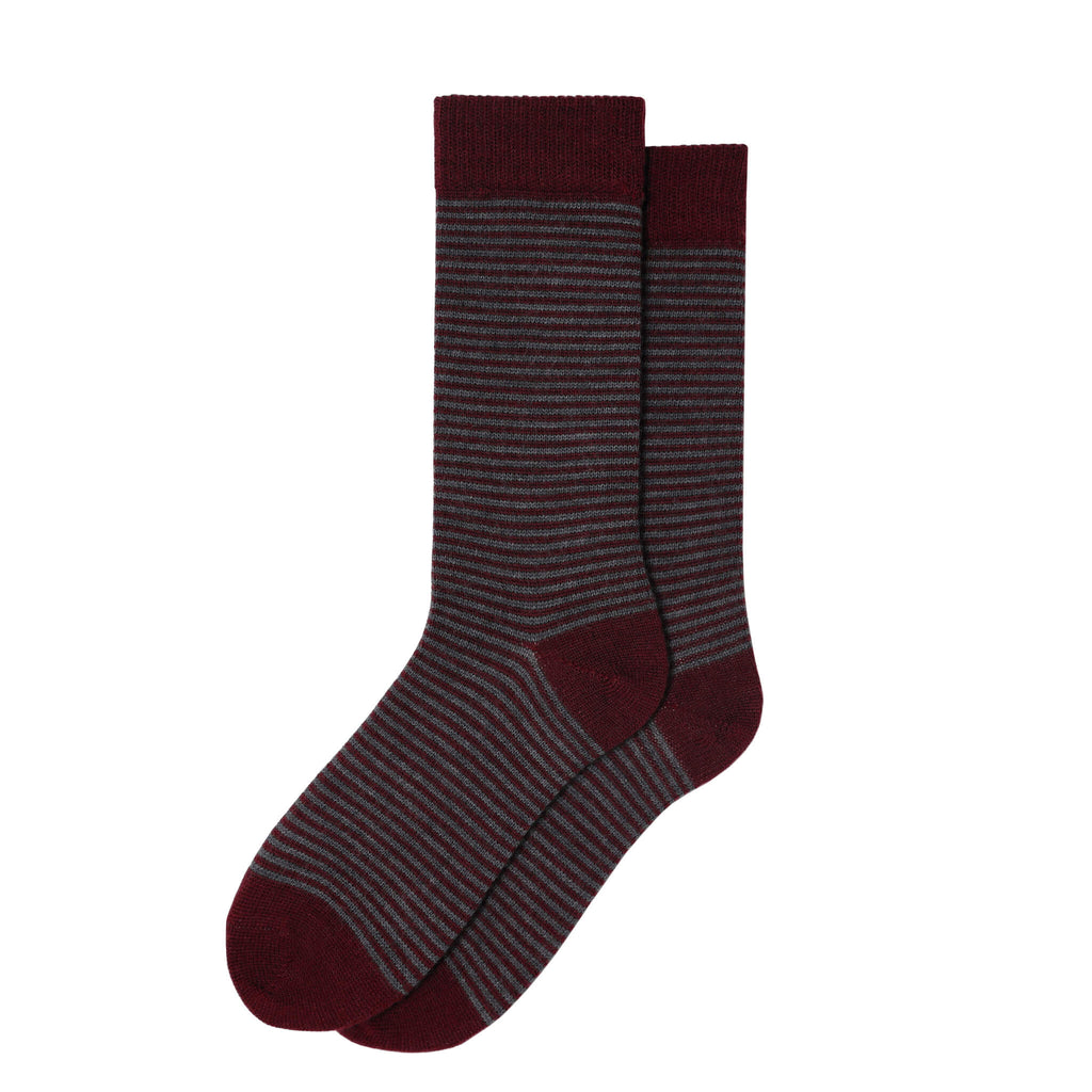 Fine Stripe Luxury Merino Everyday Socks, 6 Pair Bundle