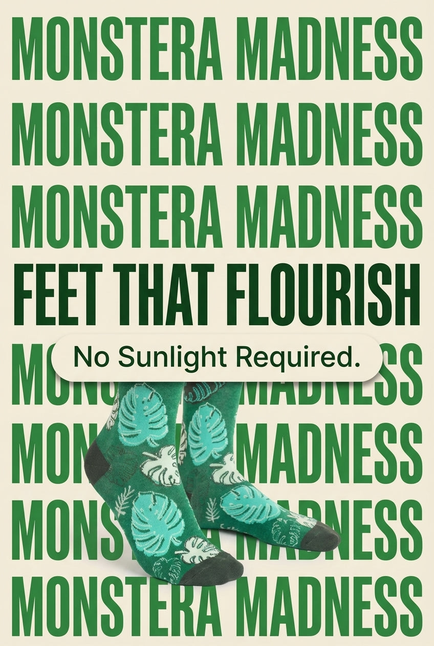 Monstera Leaf Socks for Plant Lovers
