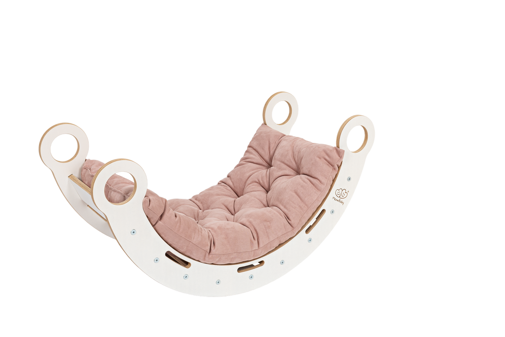 White Wooden Dream Rocker – Safe, Montessori-Inspired Toy by MeowBaby at www.brixbailey.com