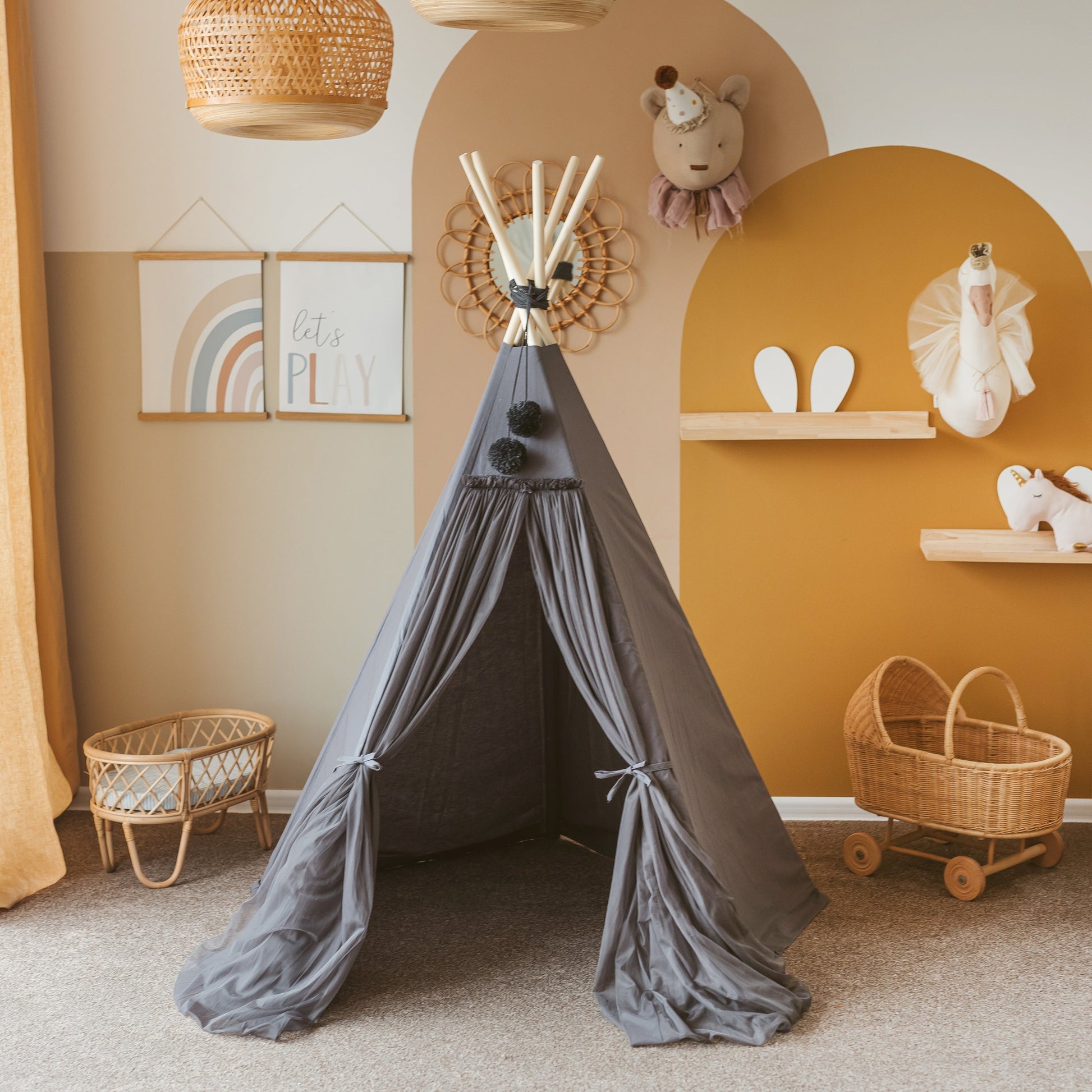 Fairy Kids Play Tent in Grey