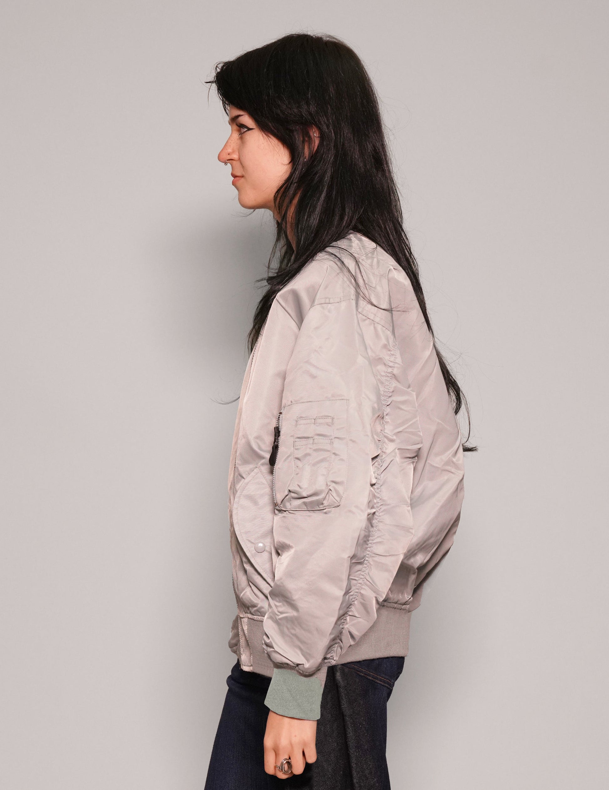 Grey Lightweight Bomber Jacket