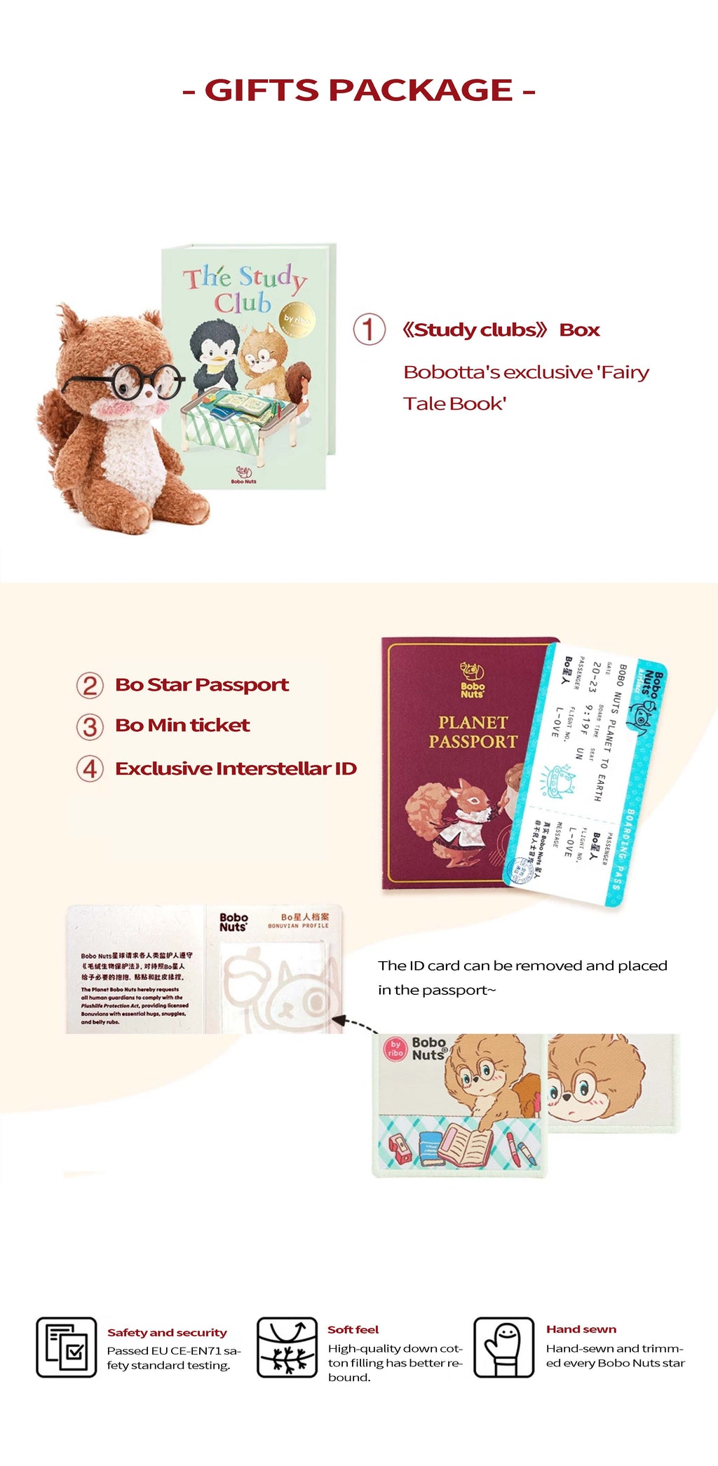 Bobotta Squirrel Plush Toy with Glasses