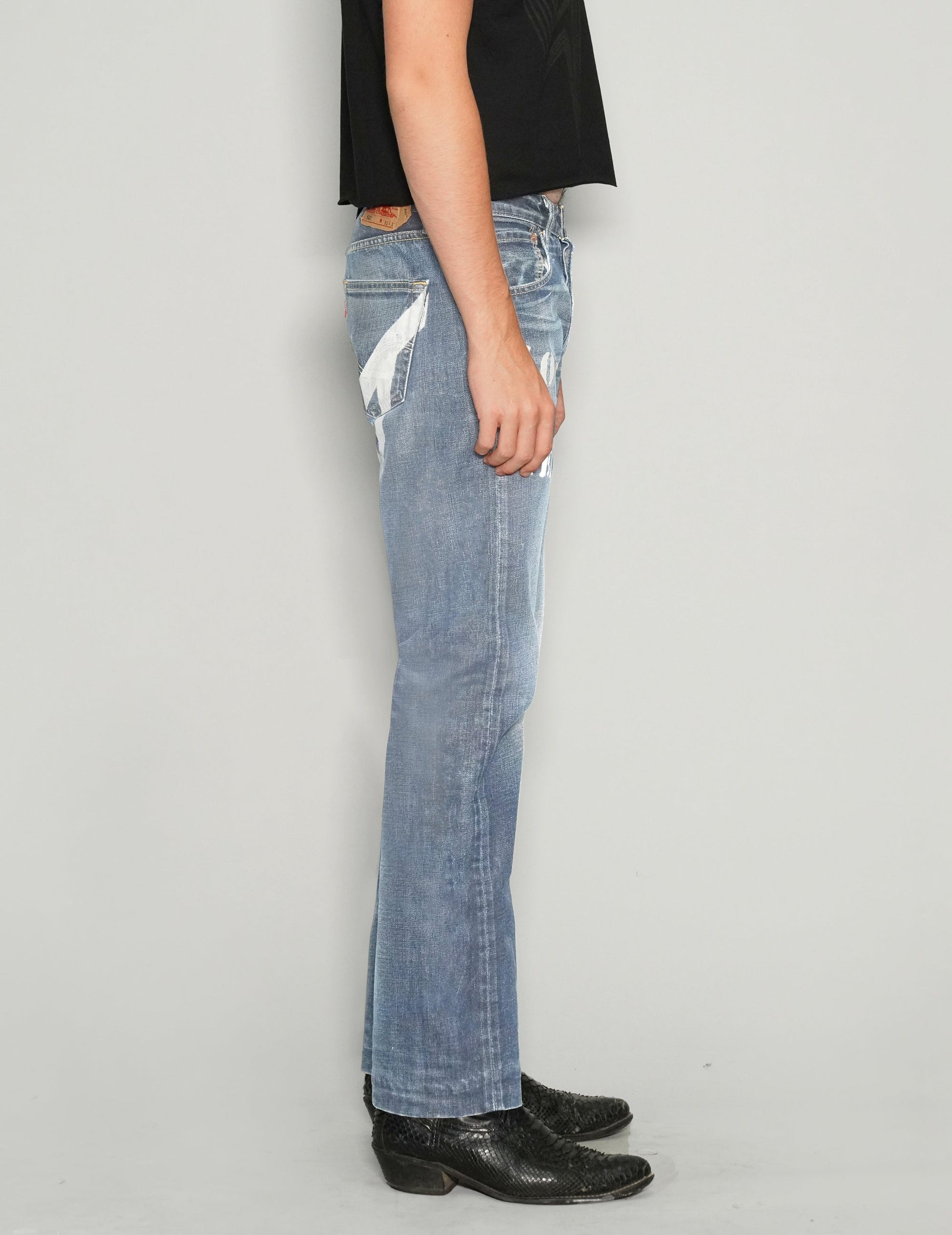 Love Will Tear Us Apart Light Blue Vintage Jeans