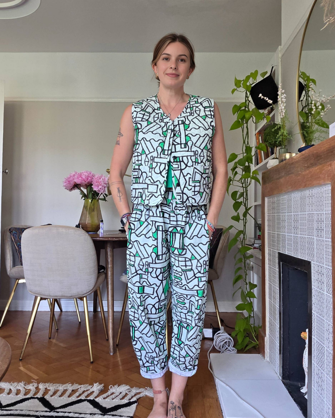 Reversible Organic Cotton Quilted Gilet