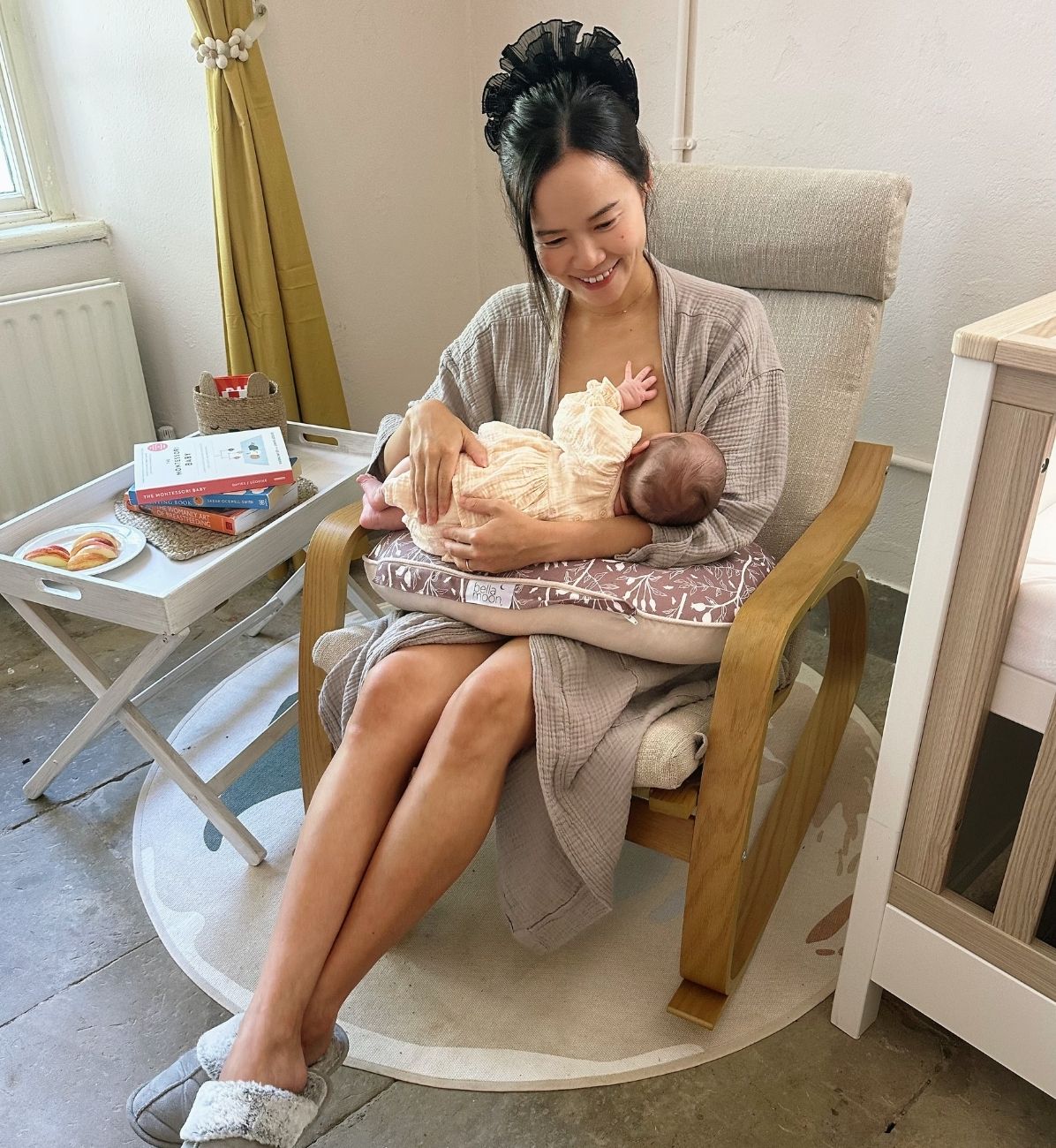 Mini Moon Nursing Pillow in Rosehip