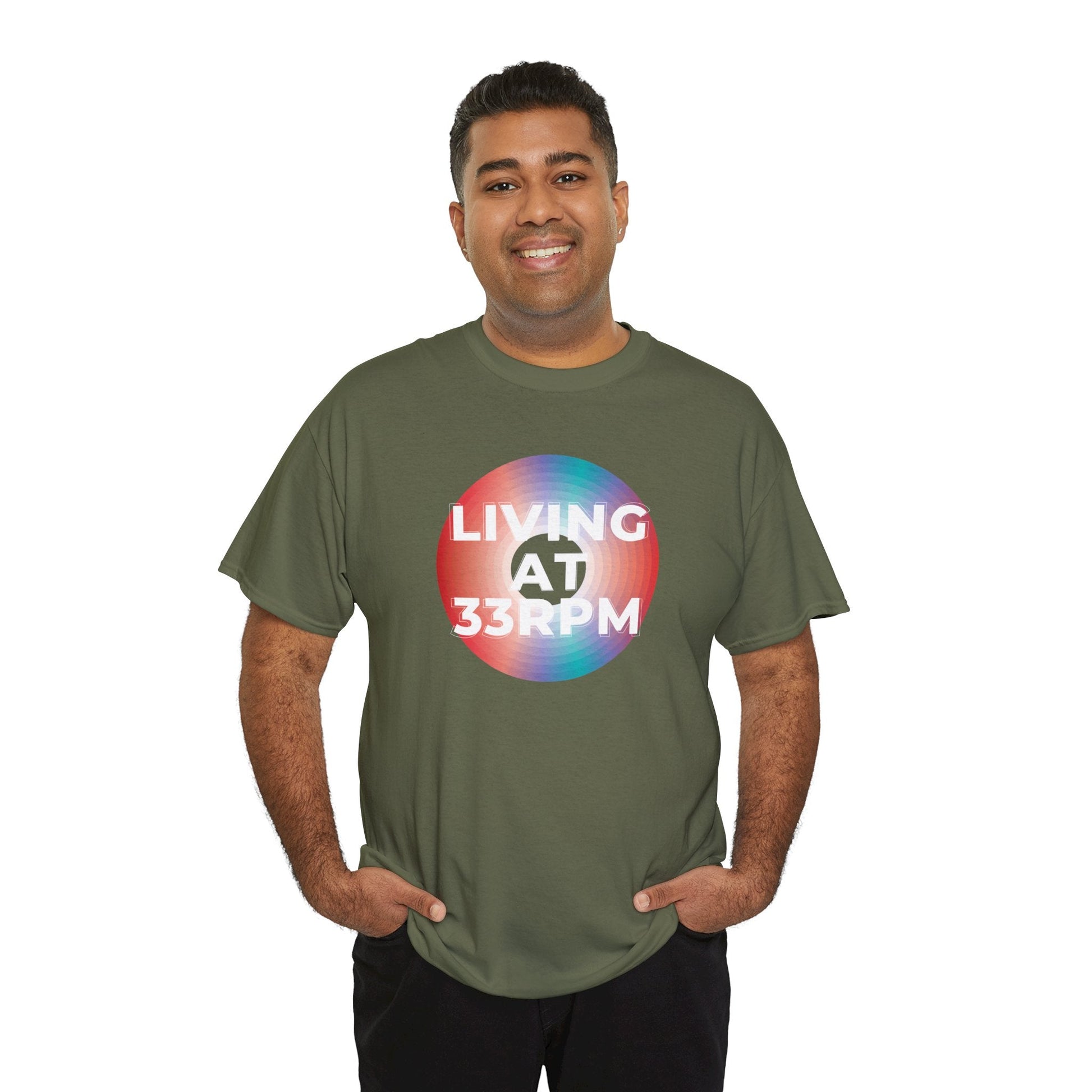 Living at 33rpm Men's Vinyl T-Shirt