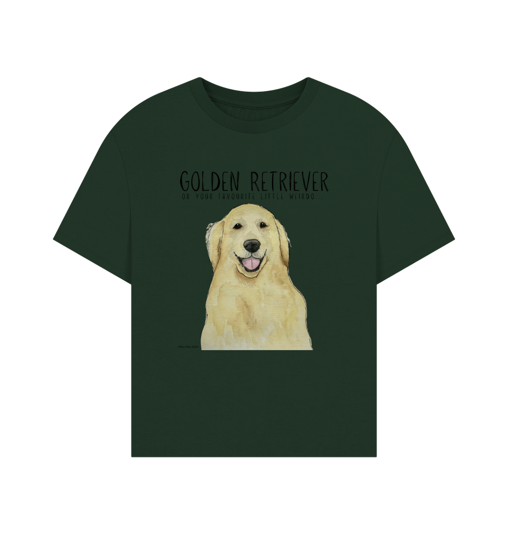 Golden Retriever Vibes Sustainable Womens Relaxed Fit Tshirt