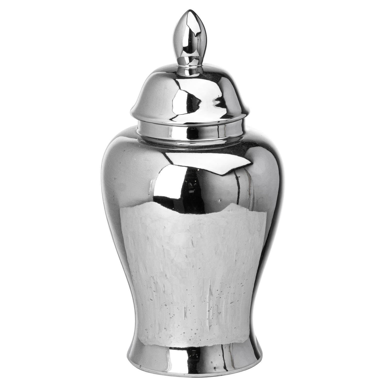 Large Chrome Ginger Jar Statement Piece