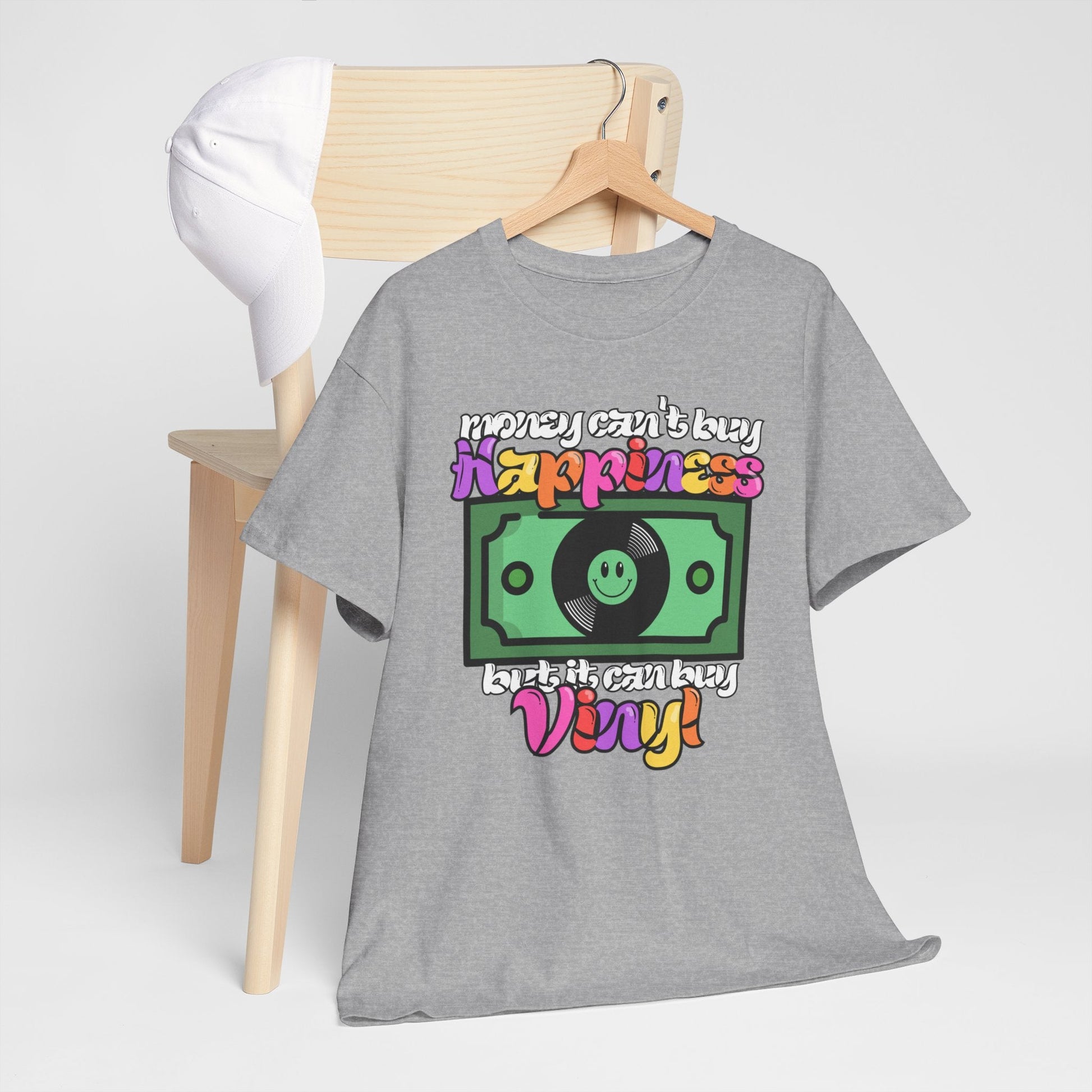 Money Can't Buy Happiness Men's Vinyl Record T-Shirt