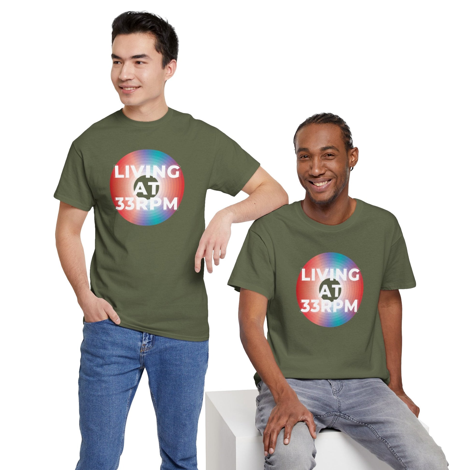 Living at 33rpm Men's Vinyl T-Shirt