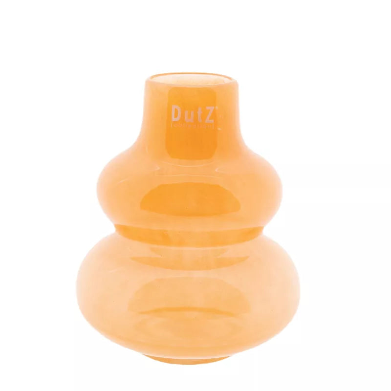 Tangerine Small Mouth Blown Glass Vase H16 D14cm