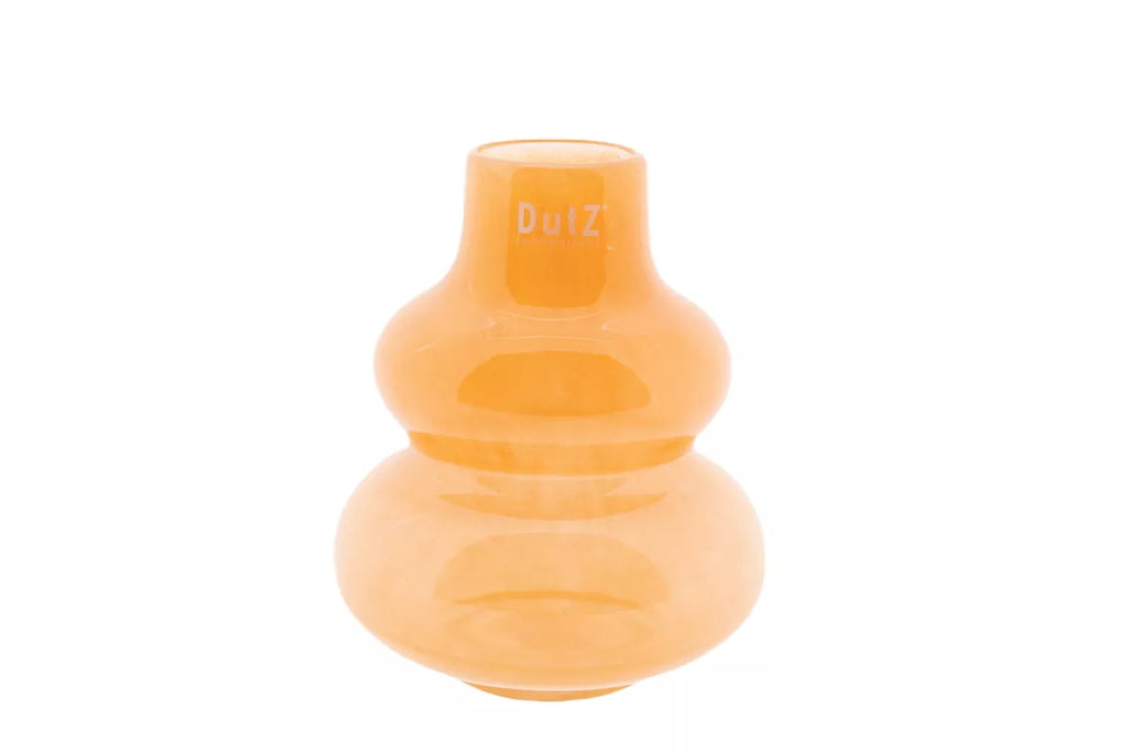 Tangerine Small Mouth Blown Glass Vase H16 D14cm