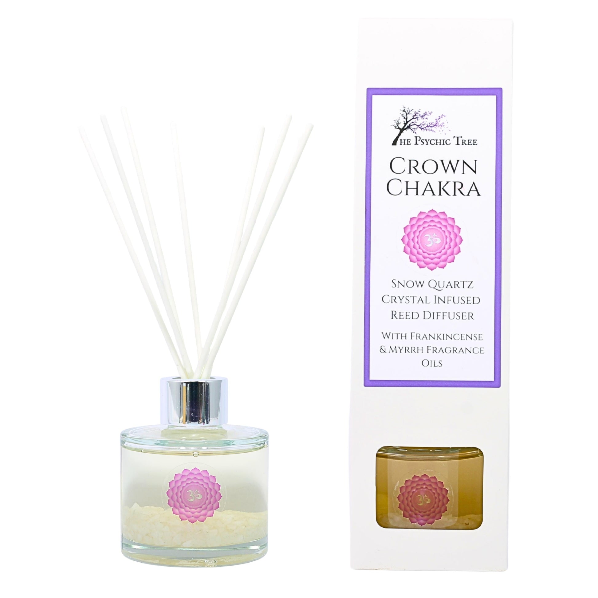 Crown Chakra Crystal Reed Diffuser with Snow Quartz