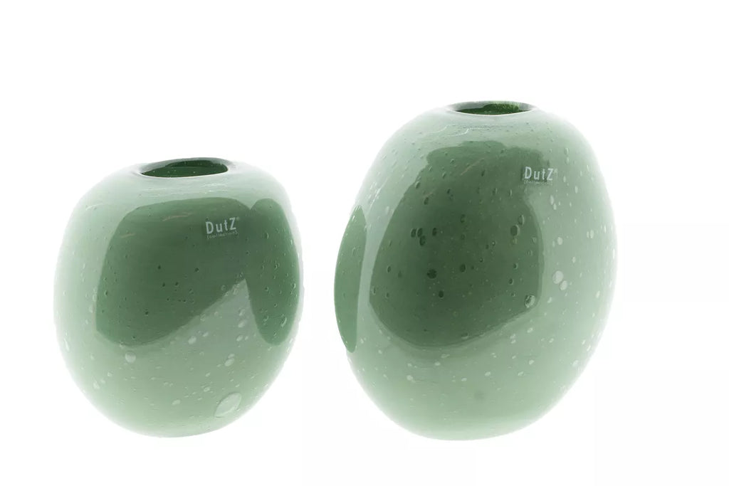 Ovali Bubbles Mouth Blown Glass Vase