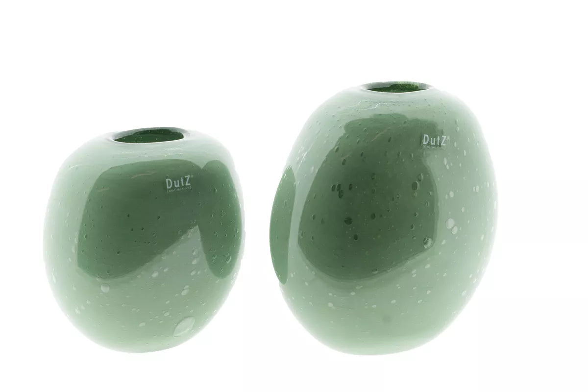 Ovali Bubbles Mouth Blown Glass Vase