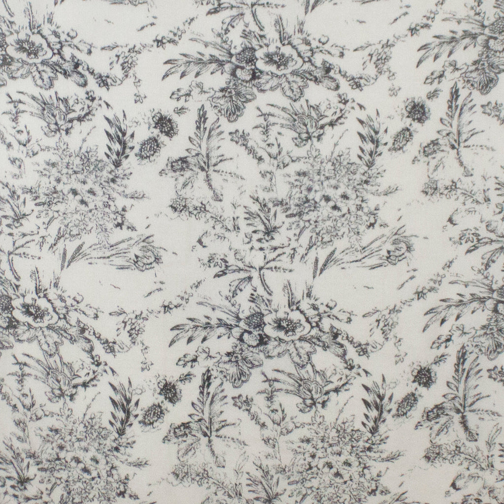 Sketchy Floral Print Merino Wool Scarf in Off White