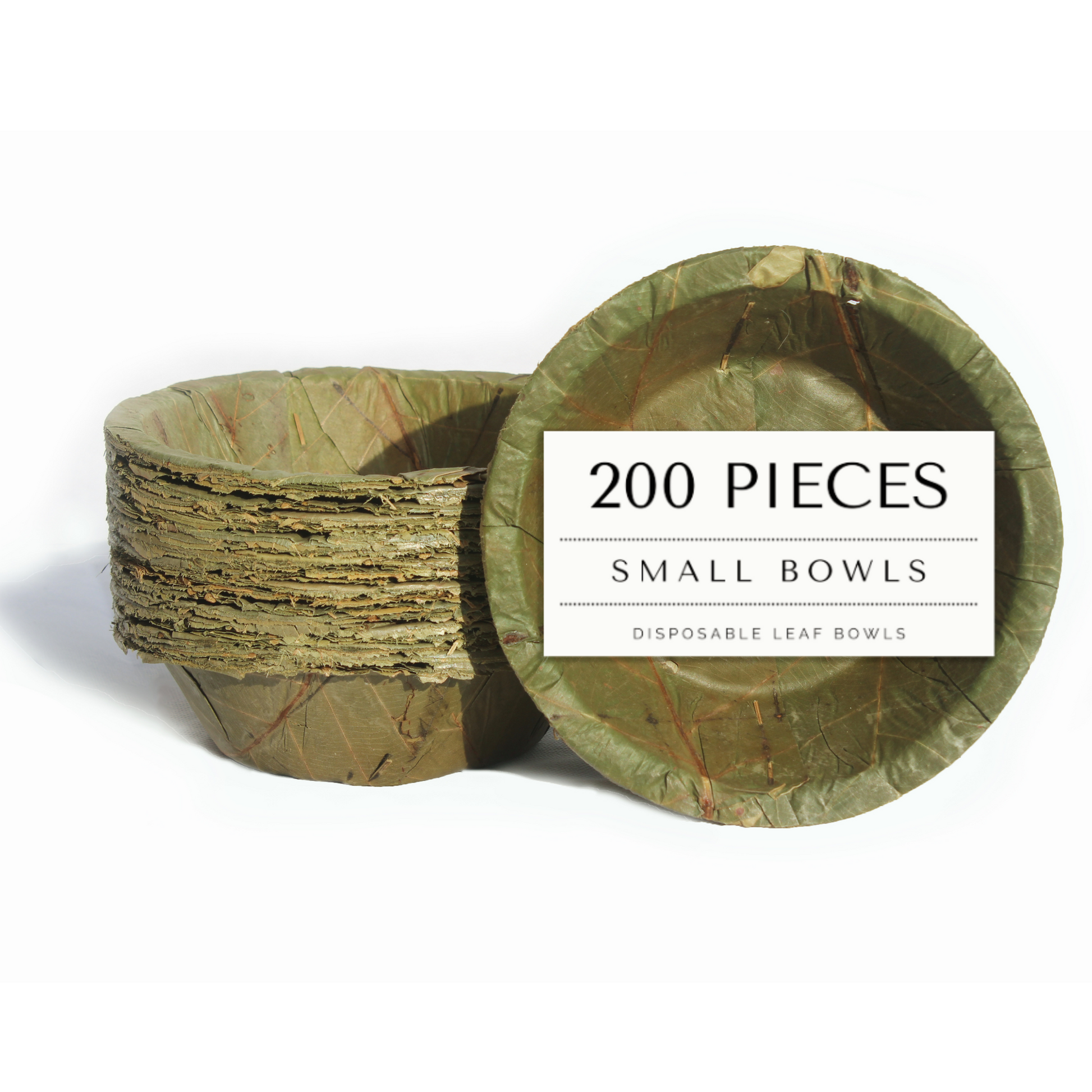 Small Disposable Leaf Bowls 15cm Natural Compostable