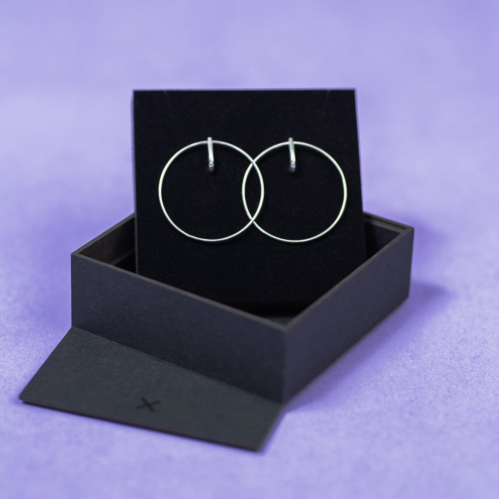 LAYERS x2 Earrings – Elegant Geometry in Silver 925 by Maarja Palu at www.brixbailey.com