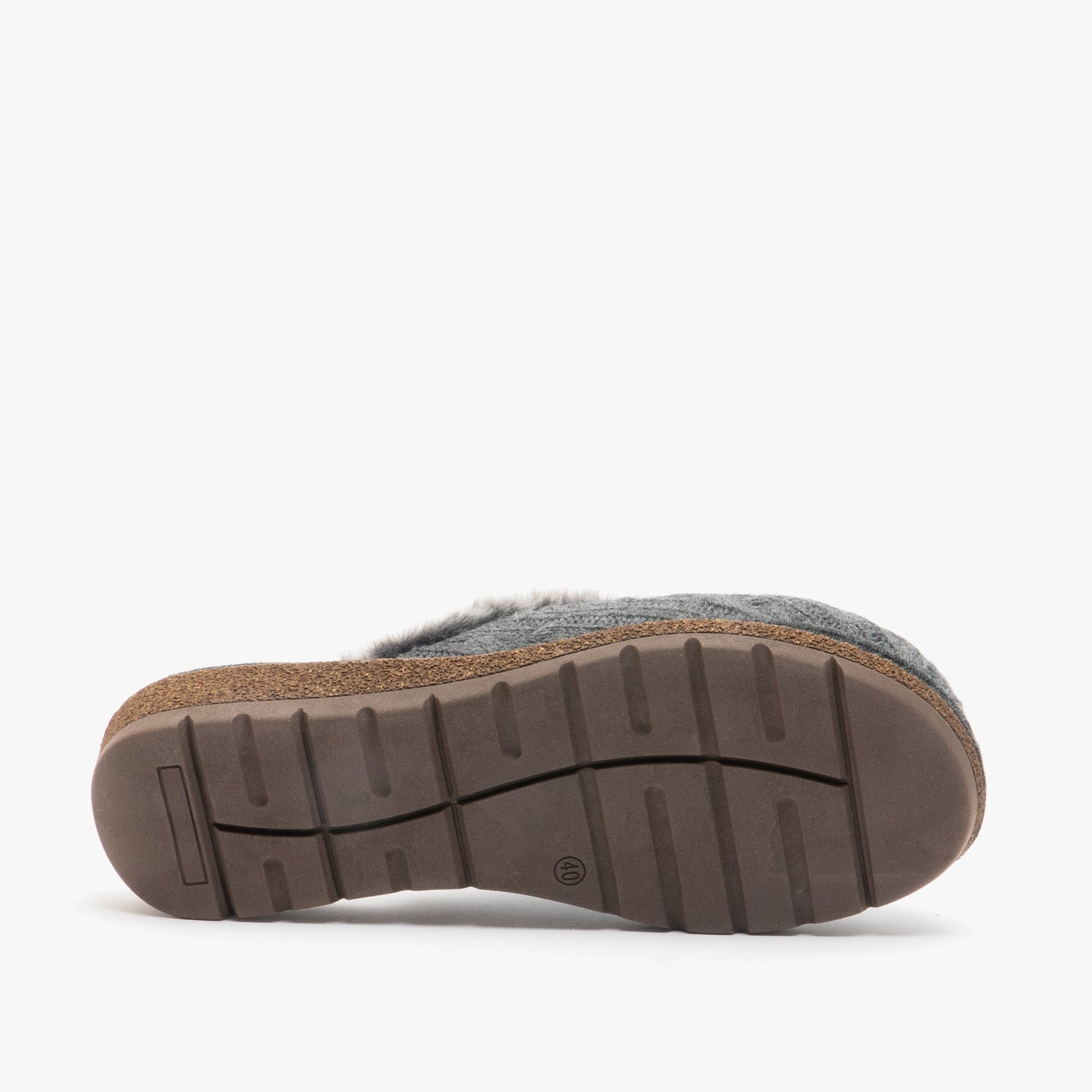 Womens Wool Mule Slippers Grey Comfort
