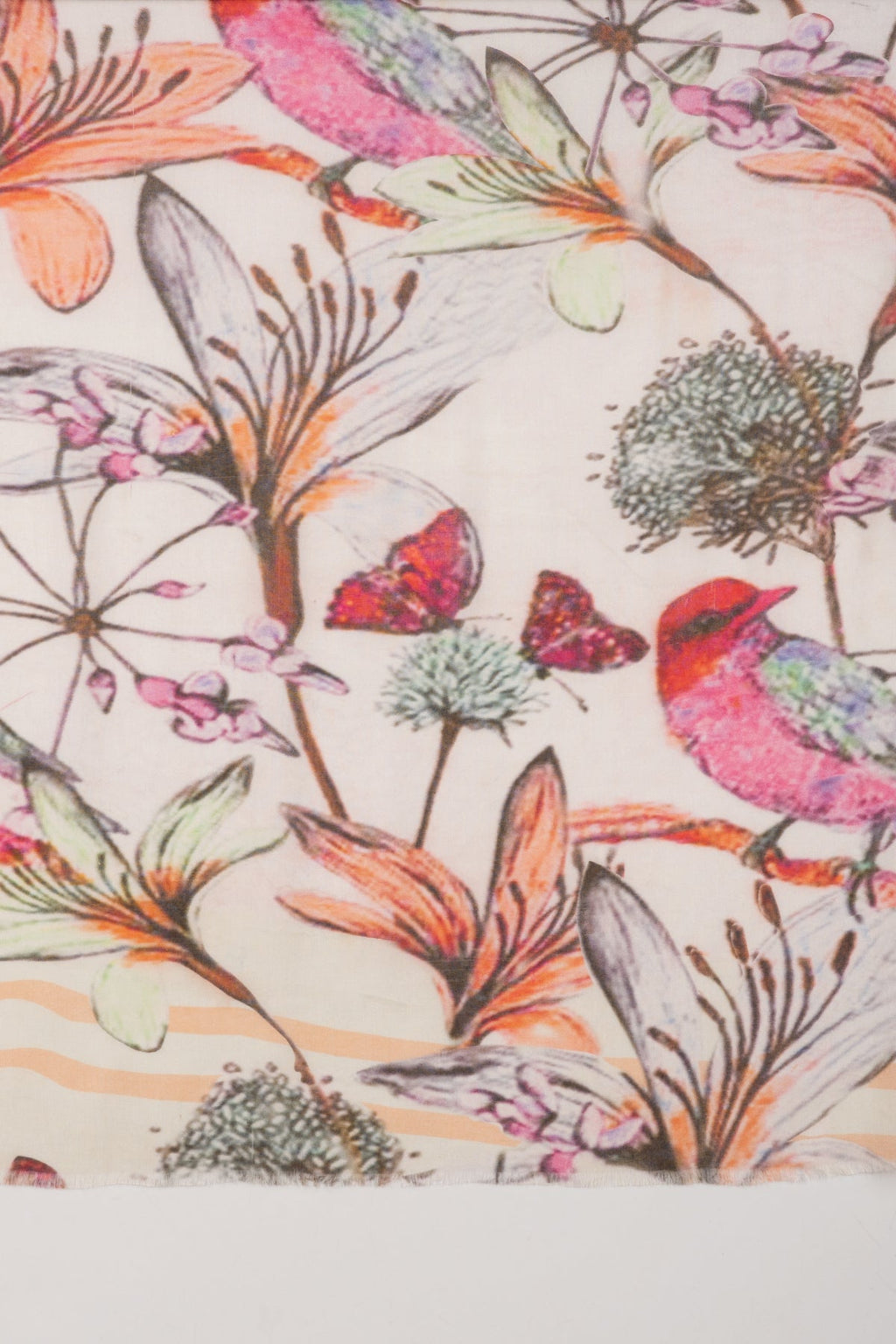 Summer Floral Print Cotton Modal Scarf in Multicolour